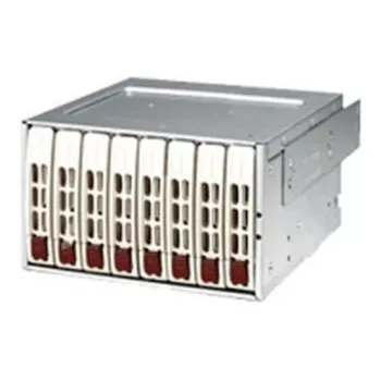 Supermicro CSE-M28E1 mobilni predal (bež) - 2 rež 2,5-palčni predal HDD/SSD SAS/SATA z ventilatorjem za 5,25-palčno režo
