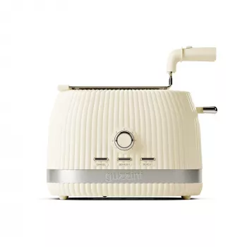 Guzzini Sous Chef opekač z zložljivimi kleščami, kremna, 800 W, 2 rezini, material na biološki osnovi