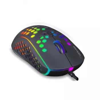 INCA IMG-346 dvoročna optična žična igralna miška 6400 DPI RGB 7 tipk črna