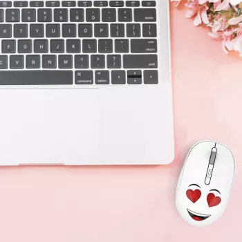 INCA brezžična miška 1200 DPI 3 tipke 2,4 GHz USB-A WEENY Emoji bela (IWM-245RB)