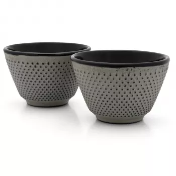 Bredemeijer čajni skodelici Jang 78x53mm, lito železo, siva, set 2 kosov
