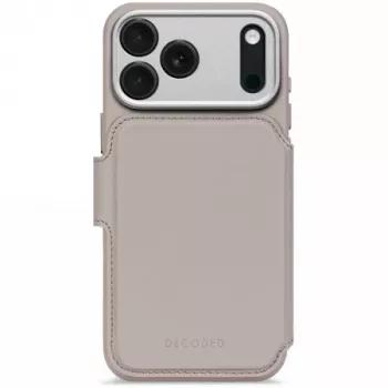 Decoded usnjen snemljiv ovitek z denarnico za iPhone 17 Pro Max z MagSafe - Solid Clay