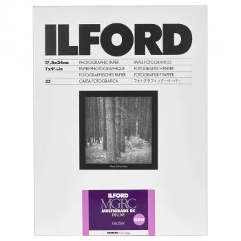 ILFORD MG RC Deluxe 18x24 cm sijajni črno-beli papir s spremenljivim kontrastom, 25 listov