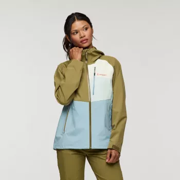 Cotopaxi Impermeo 3L jakna z kapuco - Moss/Sea Spray - XS