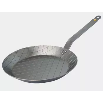 De Buyer Mineral B Element ogljikovo jeklo ponev za zrezke 24 cm (5616.24)
