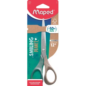 Maped Smiling Planet škarje 160 mm, zaobljena konica, za desničarje, ergonomski 3D ročaji
