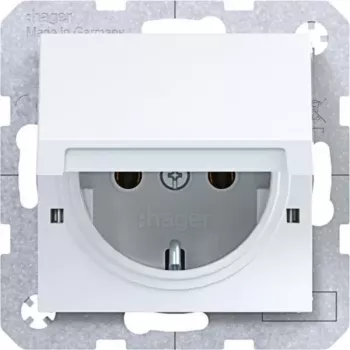 Hager WAS1112WG vtičnica Schuko Axcent/Cenit bela sijoča IP44