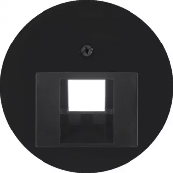 HAGER WLF1007BG centralna plošča za vtičnico UAE/RJ45, Berker R.Classic, črna sijaj
