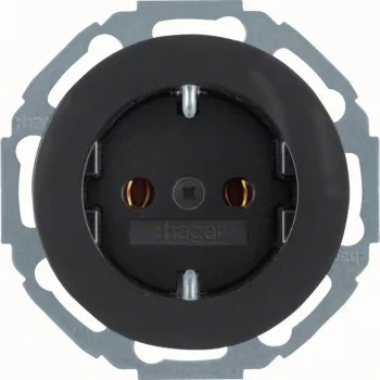 Hager WLS1100BG vtičnica SCHUKO bleščeča črna serija R.Classic