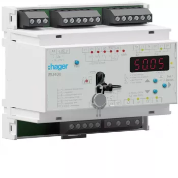 Hager EU400 omrežni zaščitni rele NA zaščita VDE AR-N 4105 24 V AC/DC