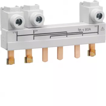 Hager HZC708 3-polna nožna zbiralka 63-80A 10mm² 12 modulov 210mm siva