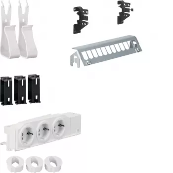 Hager multimedijski komplet UM00M2 s 3 vtičnicami 12-portno patch ploščo brez RJ45