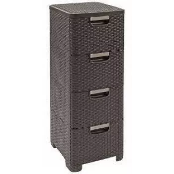 CURVER knjižna polica s 4 predali 4x14L temno rjava