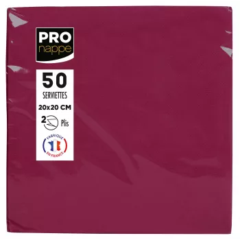 PROnappe papirnati prtički bordo 2-slojni 20,0 x 20,0 cm 50 kosov