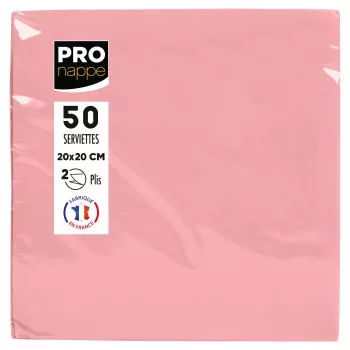 PROnappe roza 2-slojni papirnati prtički 20 x 20 cm 50 kosov