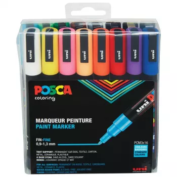 Faber-Castell UNI PC-3M komplet barvnih markerjev - 16 različnih barv
