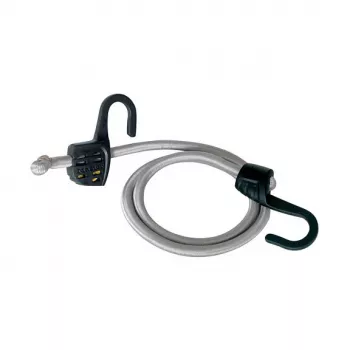 Master Lock 3138EURDAT nastavljiva gumijasta vrvica s kavlji, 15-150 cm, siva