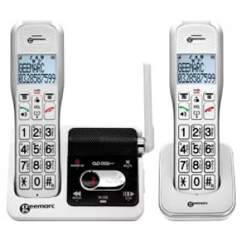Geemarc AMPLIDECT 595-2 U.L.E Duo brezžični telefon z 2 slušalkama – bazna postaja – polnilna postaja