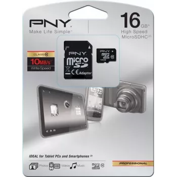 PNY Technologies HP High Performance kartica microSDHC 16 GB Class 10 U1 z adapterjem SD