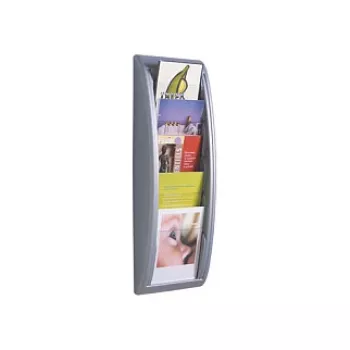 PAPERFLOW stenski stojalo za prospekte A5 s 5 predali, aluminij