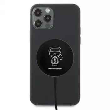 Karl Lagerfeld brezžični polnilnik, združljiv z MagSafe, 15W črn
