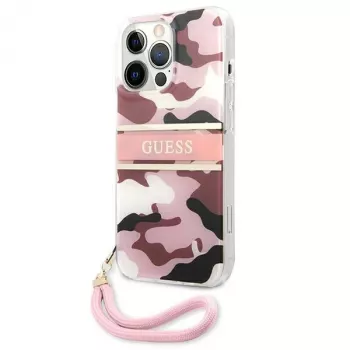 Guess Camo Strap Collection trdi ovitek za Apple iPhone 13 Pro / iPhone 13, roza