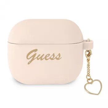 Guess GUA3LSCHSP silikonski ovitek Charm Heart Collection za Apple AirPods 3. generacije – roza