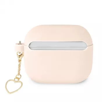 Guess GUA3LSCHSP silikonski ovitek Charm Heart Collection za Apple AirPods 3. generacije – roza