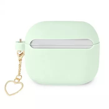 Guess GUA3LSCHSN ovitek za AirPods 3 zelen silikonski Charm Heart Collection