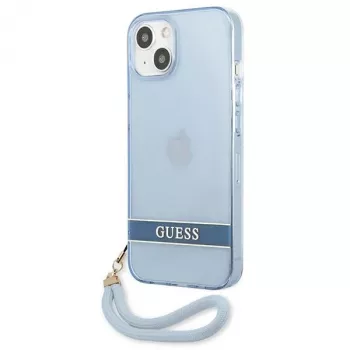 Guess GUHCP13SHTSGSB iPhone 13 mini 5,4 inch moder prosojna trda lupina z nosilnim trakom