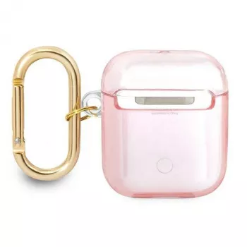 Guess GUA2HHTSP zaščitni ovitek Strap Collection za Apple AirPods 1/2 – roza
