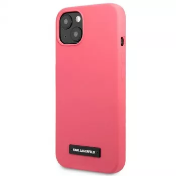 Karl Lagerfeld KLHCP13SSLMP1PI silikonski hrbtni ovitek s ploščico za iPhone 13 mini 5,4 palca fuksija
