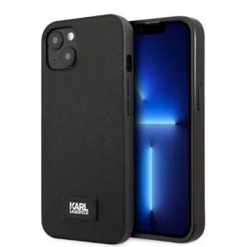 Karl Lagerfeld KLHCP13SSFMP2K Saffiano trdi ovitek s ploščico za iPhone 13 mini, črn