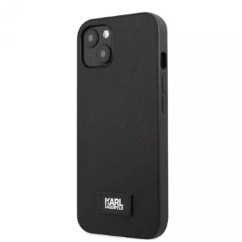 Karl Lagerfeld KLHCP13SSFMP2K Saffiano trdi ovitek s ploščico za iPhone 13 mini, črn
