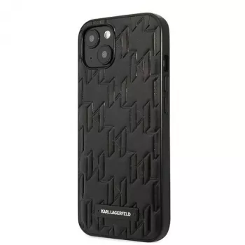 Karl Lagerfeld KLHCP13SMNMP1K trdi ovitek za iPhone 13 mini 5,4 palca črn monogram s ploščico