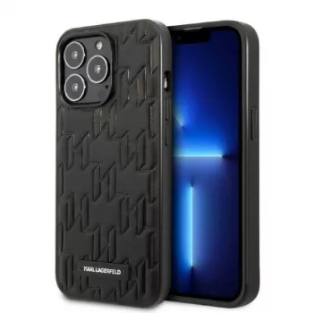 Karl Lagerfeld KLHCP13XMNMP1K trdi ovitek za iPhone 13 Pro Max 6,7 črn monogram s ploščico