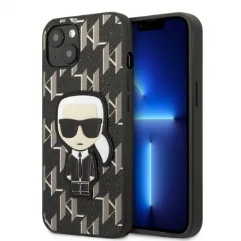 Karl Lagerfeld KLHCP13SPMNIKBK trdi ovitek za iPhone 13 mini 5,4 črn monogram Ikonik Patch