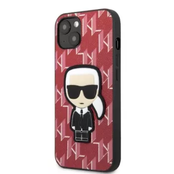 Karl Lagerfeld KLHCP13SPMNIKPI trdi ovitek za Apple iPhone 13 mini 5,4 palca rdeč monogram Ikonik Patch
