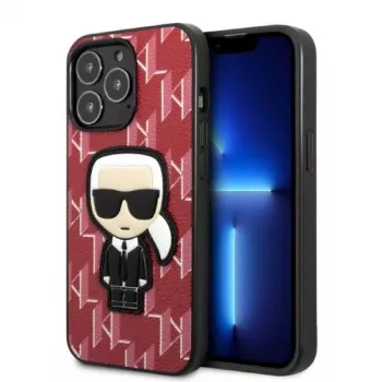 Karl Lagerfeld KLHCP13LPMNIKPI trdi ovitek za iPhone 13 Pro / 13 6,1 rdeč monogram Ikonik Patch