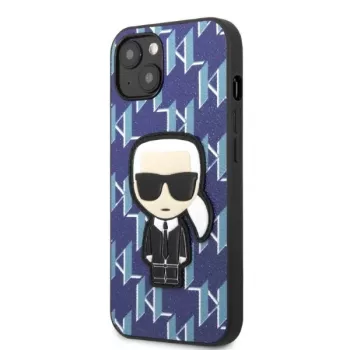 Karl Lagerfeld KLHCP13SPMNIKBL trdi ovitek za iPhone 13 mini moder monogram Ikonik Patch