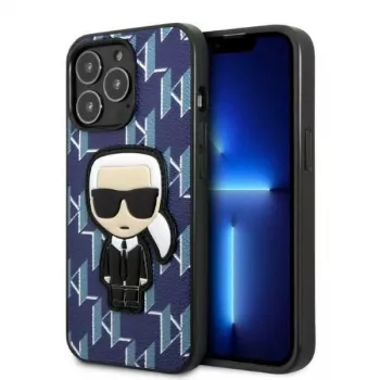 Karl Lagerfeld KLHCP13XPMNIKBL trdi ovitek za iPhone 13 Pro Max 6,7 palca moder monogram Ikonik Patch