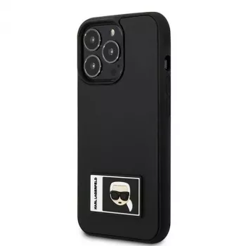 Karl Lagerfeld KLHCP13L3DKPK Ikonik Patch trdi ovitek za iPhone 13 Pro / 13 6,1 palca - črn