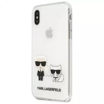Karl Lagerfeld KLHCI65CKTR trdi ovitek za Apple iPhone Xs Max, prozoren, dizajn Karl & Choupette