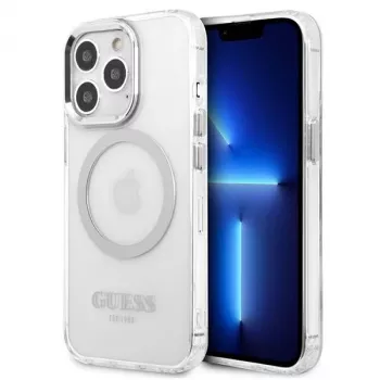 Guess GUHMP13LHTRMS Metal Outline MagSafe trdi ovitek za iPhone 13 Pro / iPhone 13 6,1 palca - srebrn