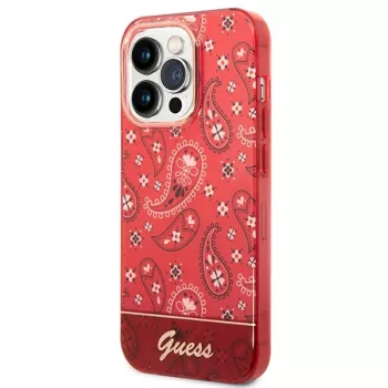Guess GUHCP14LHGBNHR trdi ovitek Bandana Paisley za Apple iPhone 14 Pro 6,1 palca rdeč