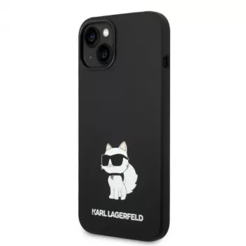 Karl Lagerfeld KLHMP14MSNCHBCK trdi ovitek za iPhone 14 Plus / 15 Plus 6,7 palca črn silikonski Choupette MagSafe