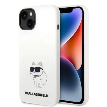 Karl Lagerfeld KLHMP14MSNCHBCH trdi silikonski ovitek MagSafe za iPhone 14 Plus / 15 Plus 6,7 inch bel Choupette