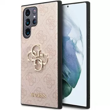Guess GUHCS23L4GMGPI trdi ovitek za Samsung Galaxy S23 Ultra, roza, 4G Big Metal Logo
