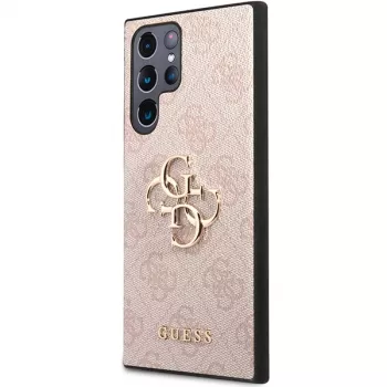 Guess GUHCS23L4GMGPI trdi ovitek za Samsung Galaxy S23 Ultra, roza, 4G Big Metal Logo