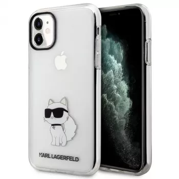 Karl Lagerfeld Ikonik Choupette trdi ovitek za Apple iPhone 11 / XR 6,1 inch prozoren